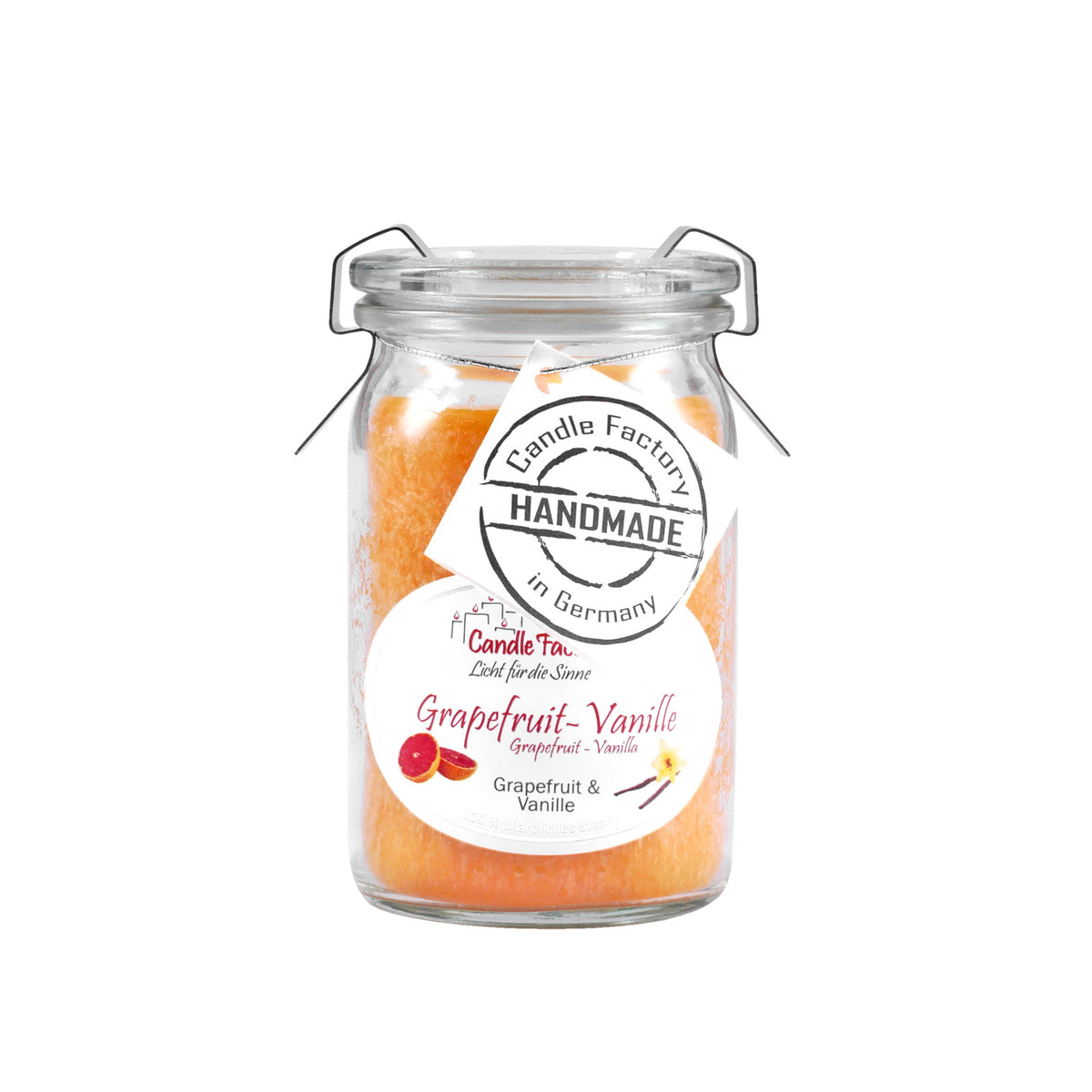 Candle Factory Duftkerze - Grapefruit-Vanille im Weck-Glas *