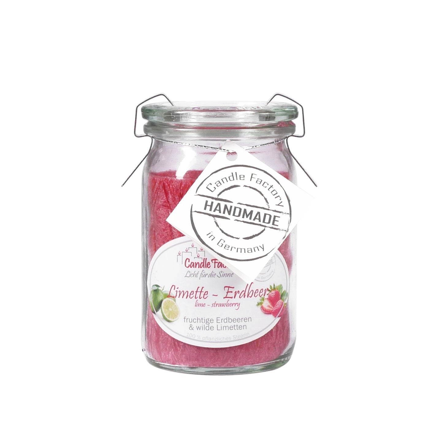 Candle Factory Duftkerze - Limette-Erdbeer im Weck-Glas