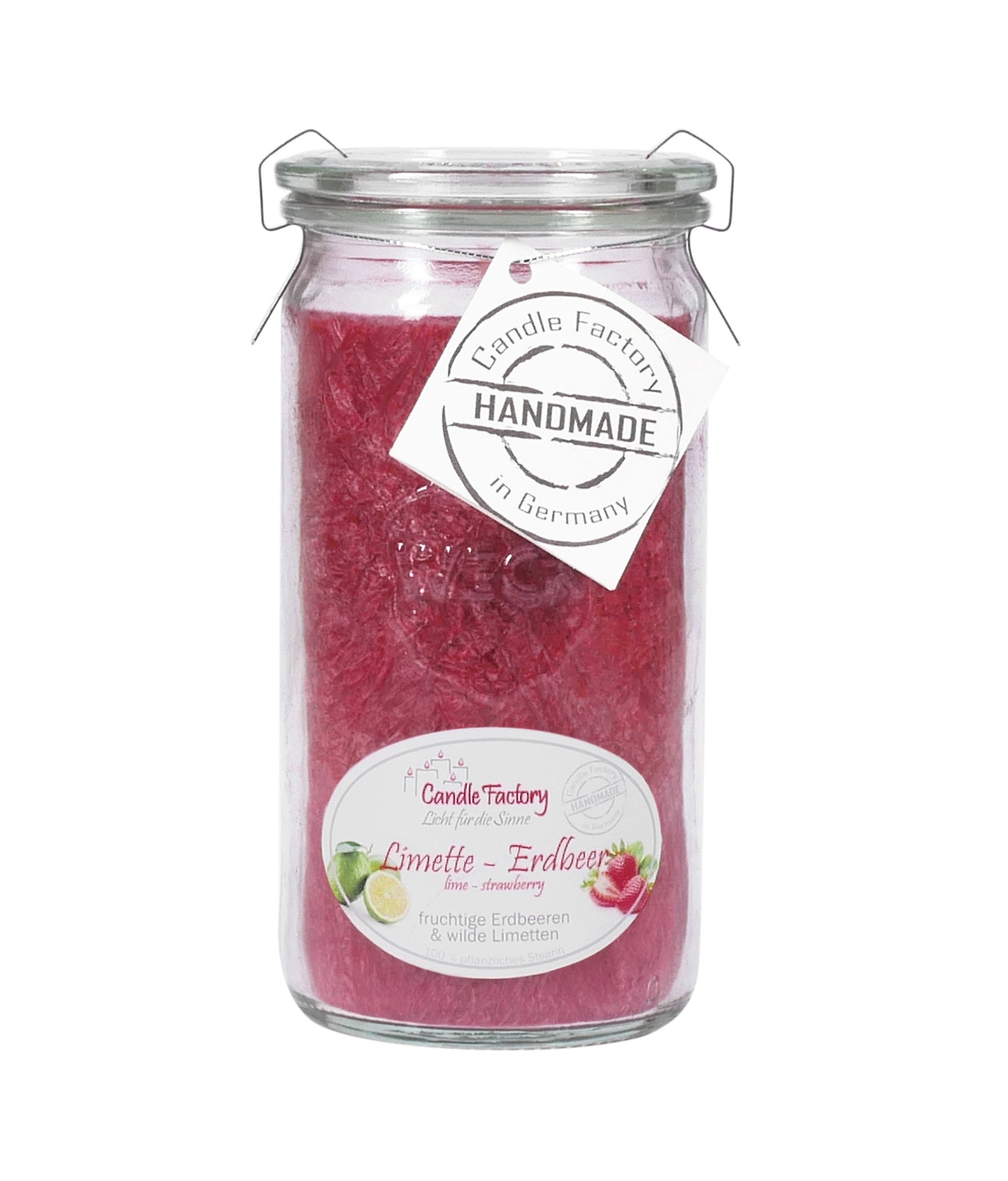 Candle Factory Duftkerze - Limette-Erdbeer im Weck-Glas