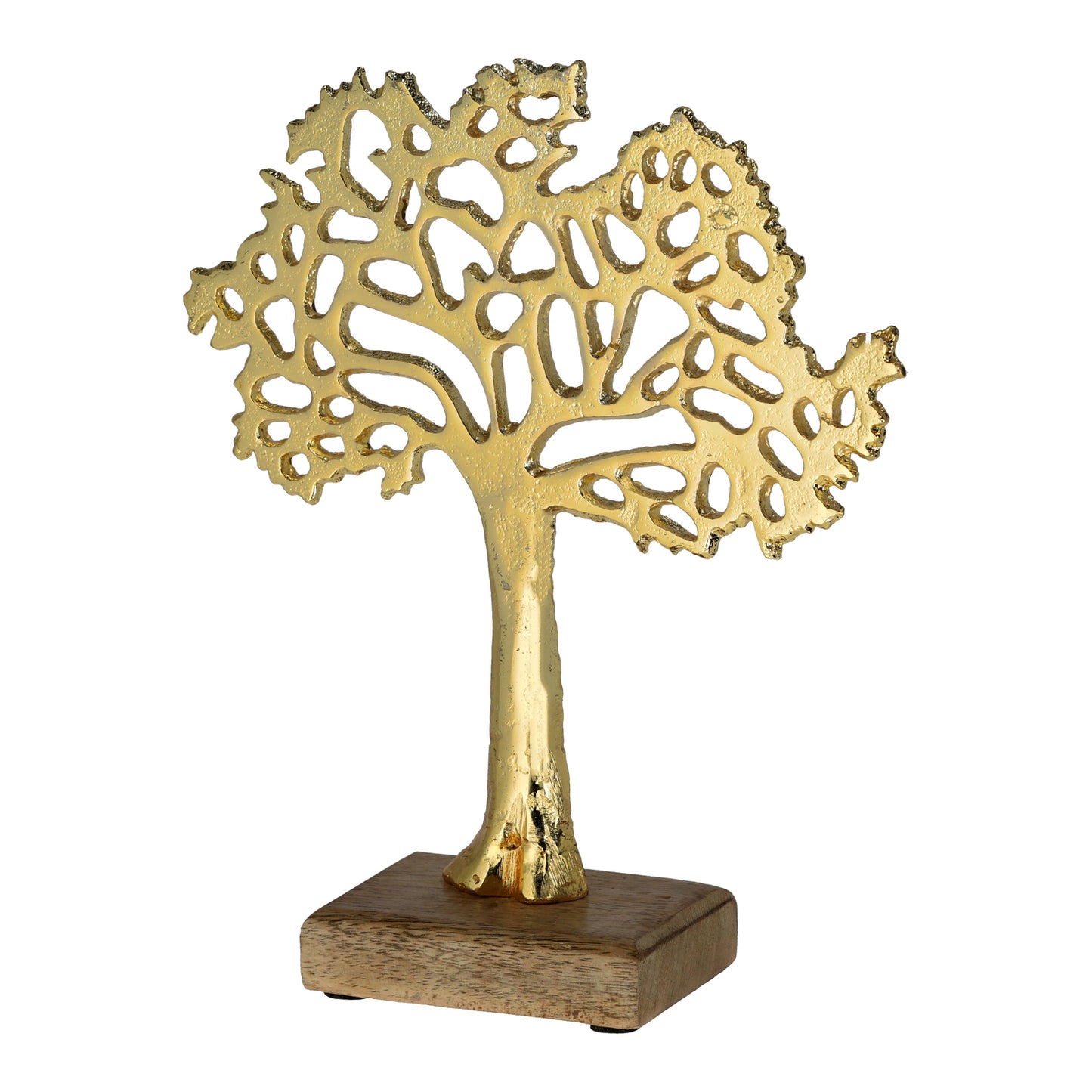Lebensbaum gold mit Holz-Standfuß, 2 Größen