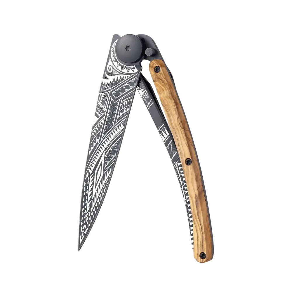 Deejo 37g - Taschenmesser mit Olivenholzgriff - Samoa
