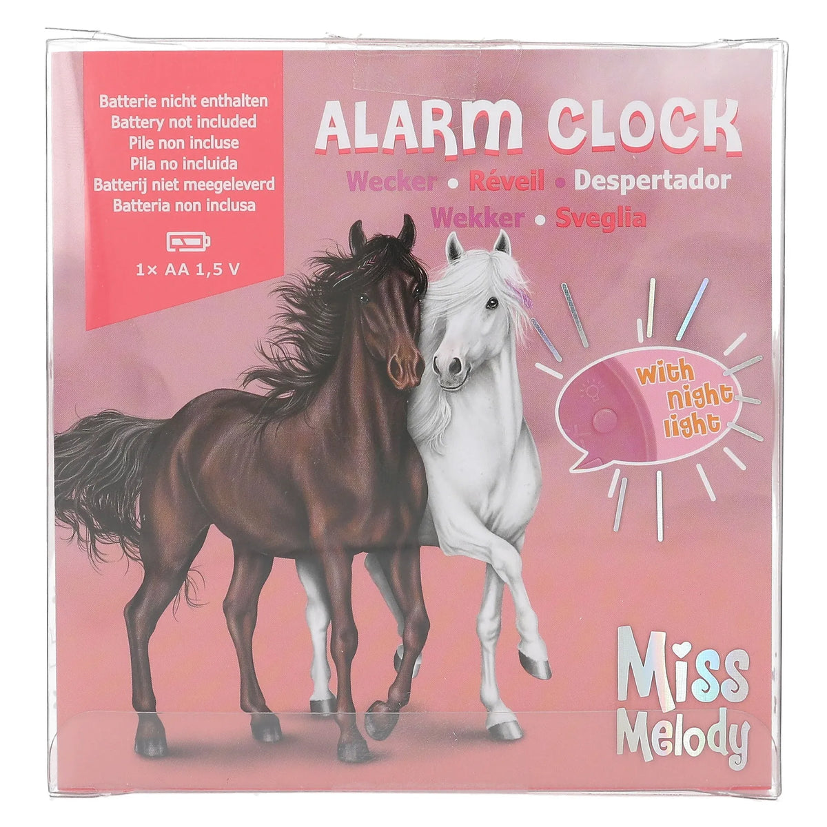 Miss Melody Wecker mit Pferdemotiv Rosa Verpackung