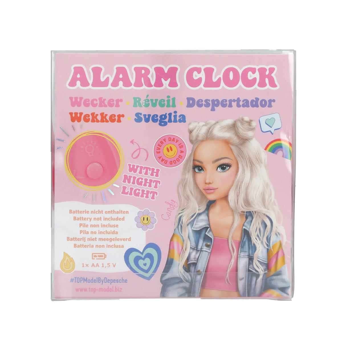 TOPModel Wecker mit Modelmotiv Pink Verpackung