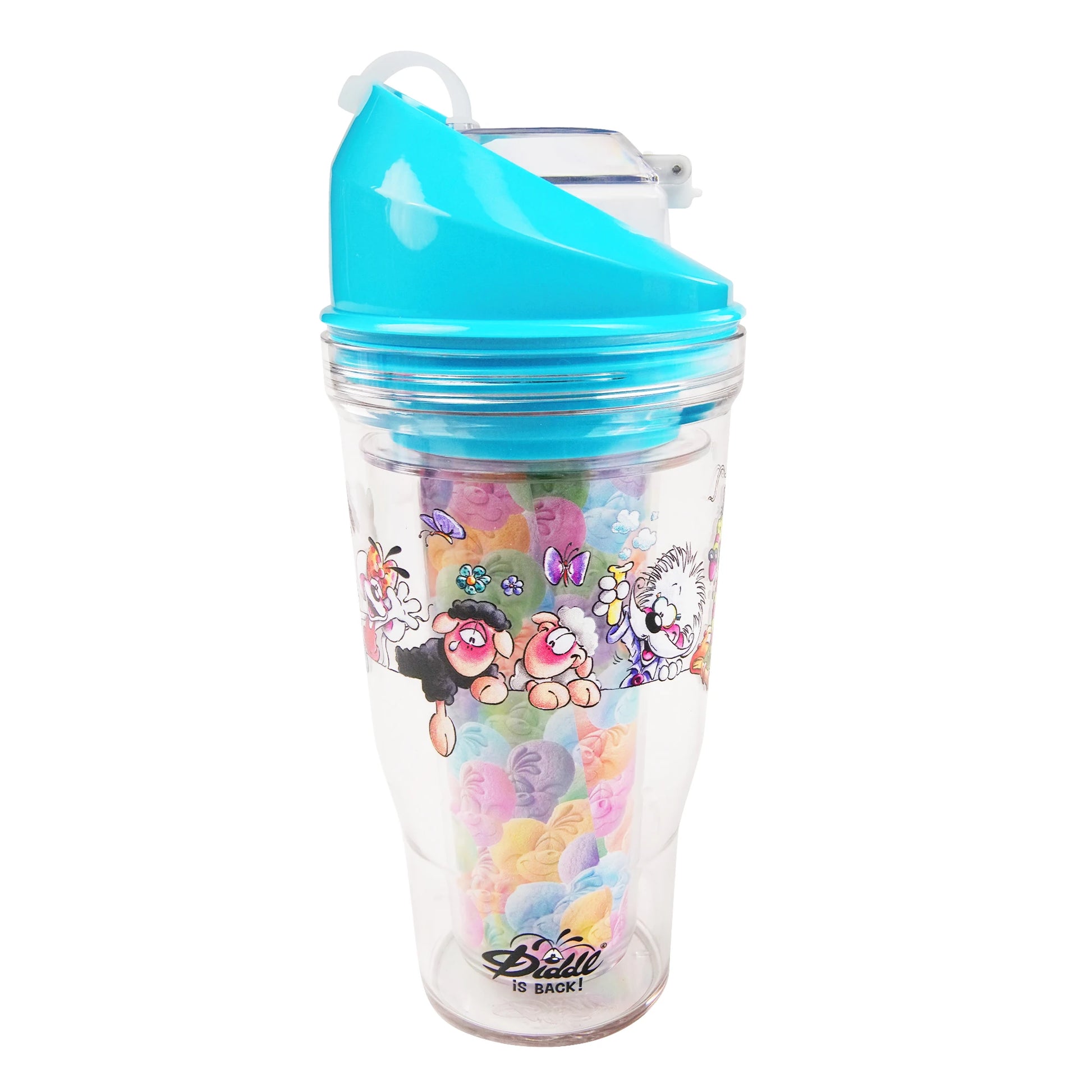 Diddl CrunchCup - Müslibecher to-go, blauer Deckel
