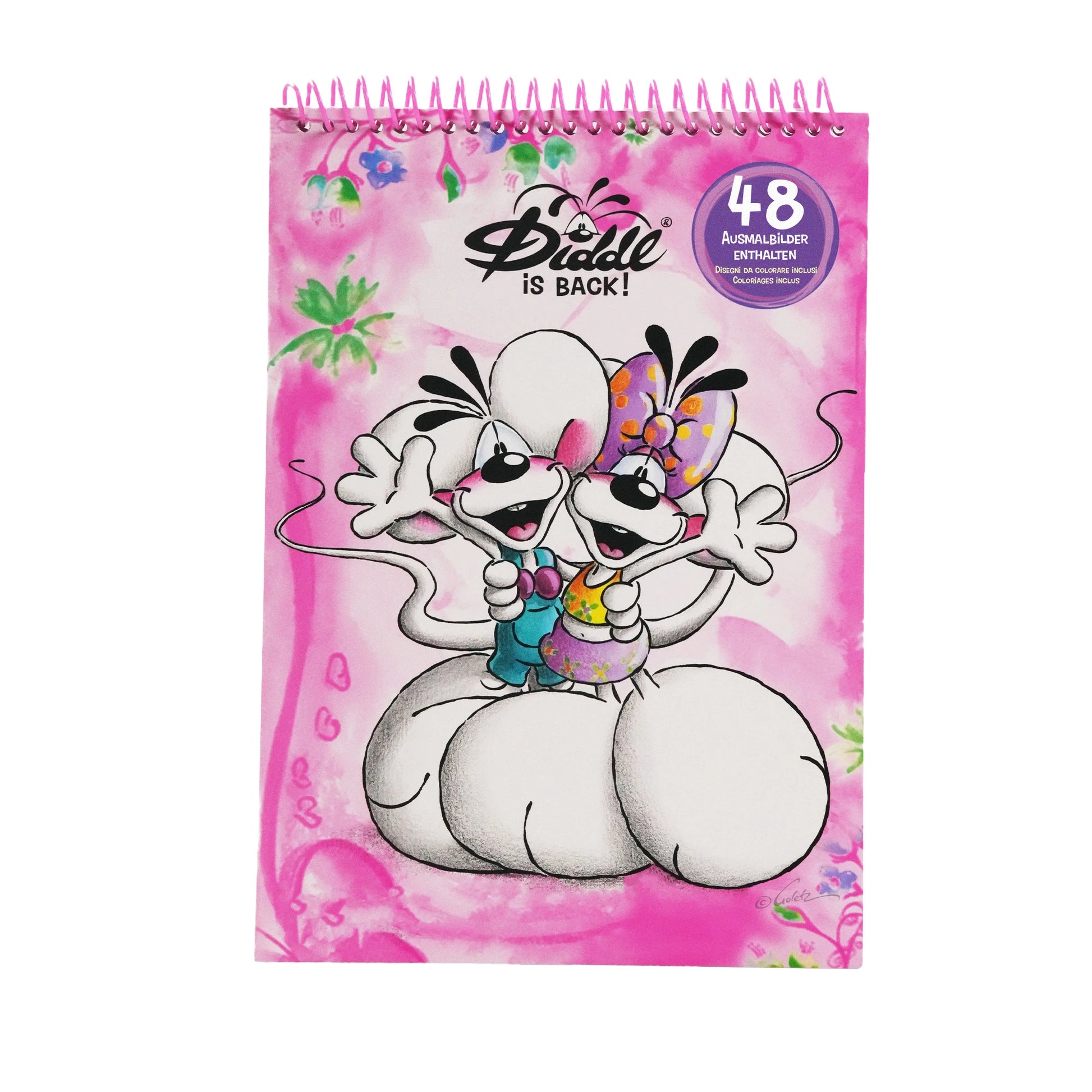 Diddl Malbuch, A4 mit dem rosa Cover