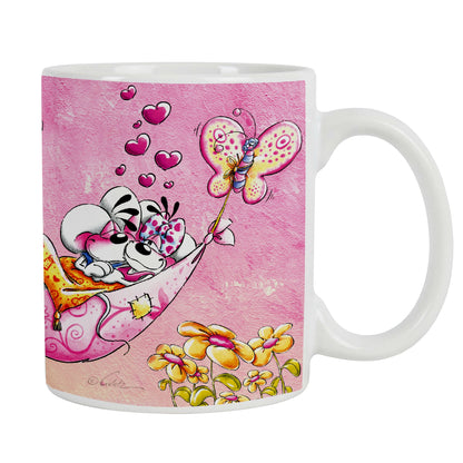 Diddl Tasse - Diddl & Diddlina in Hängematte