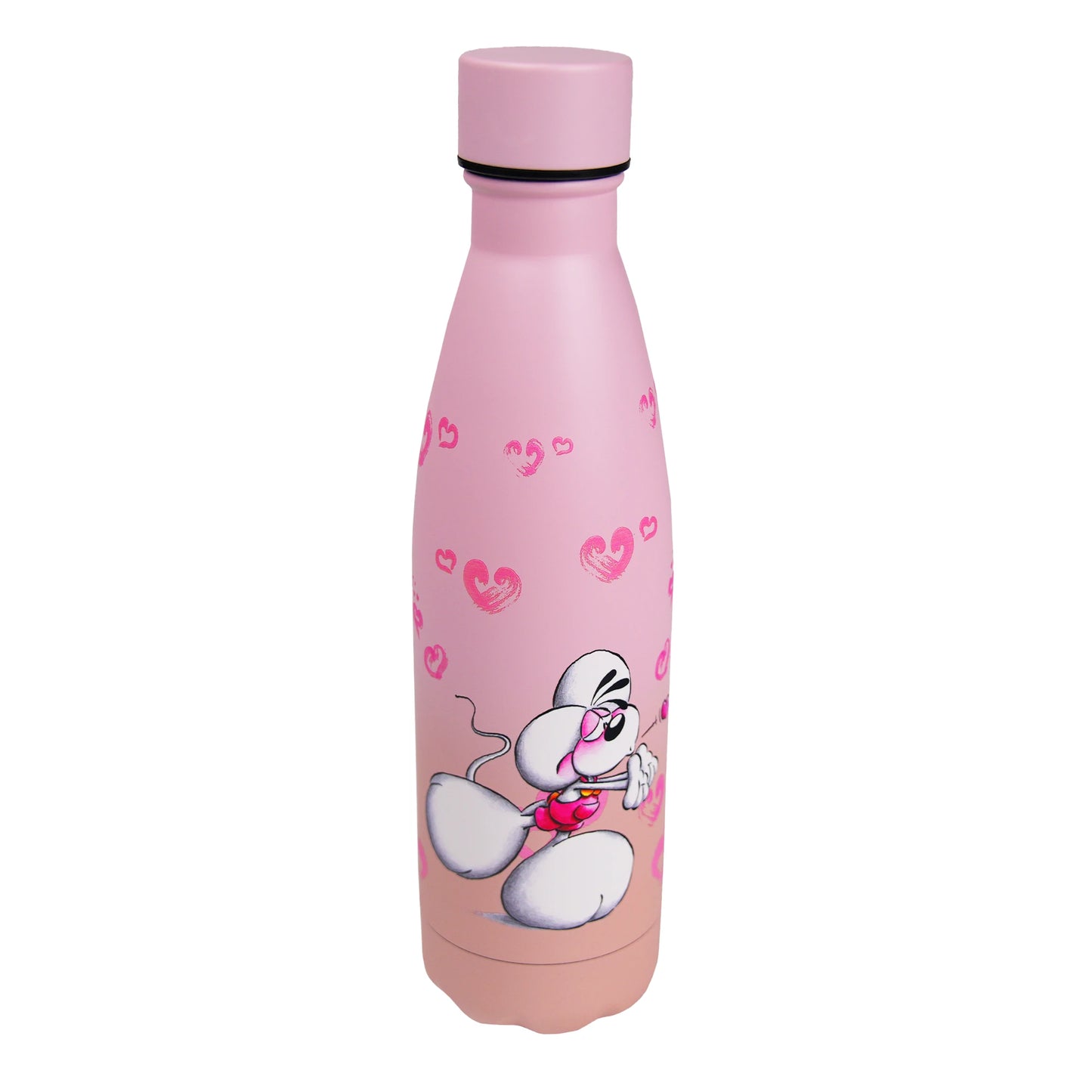 Diddl Thermo-Trinkflasche in rosa mit Herzen