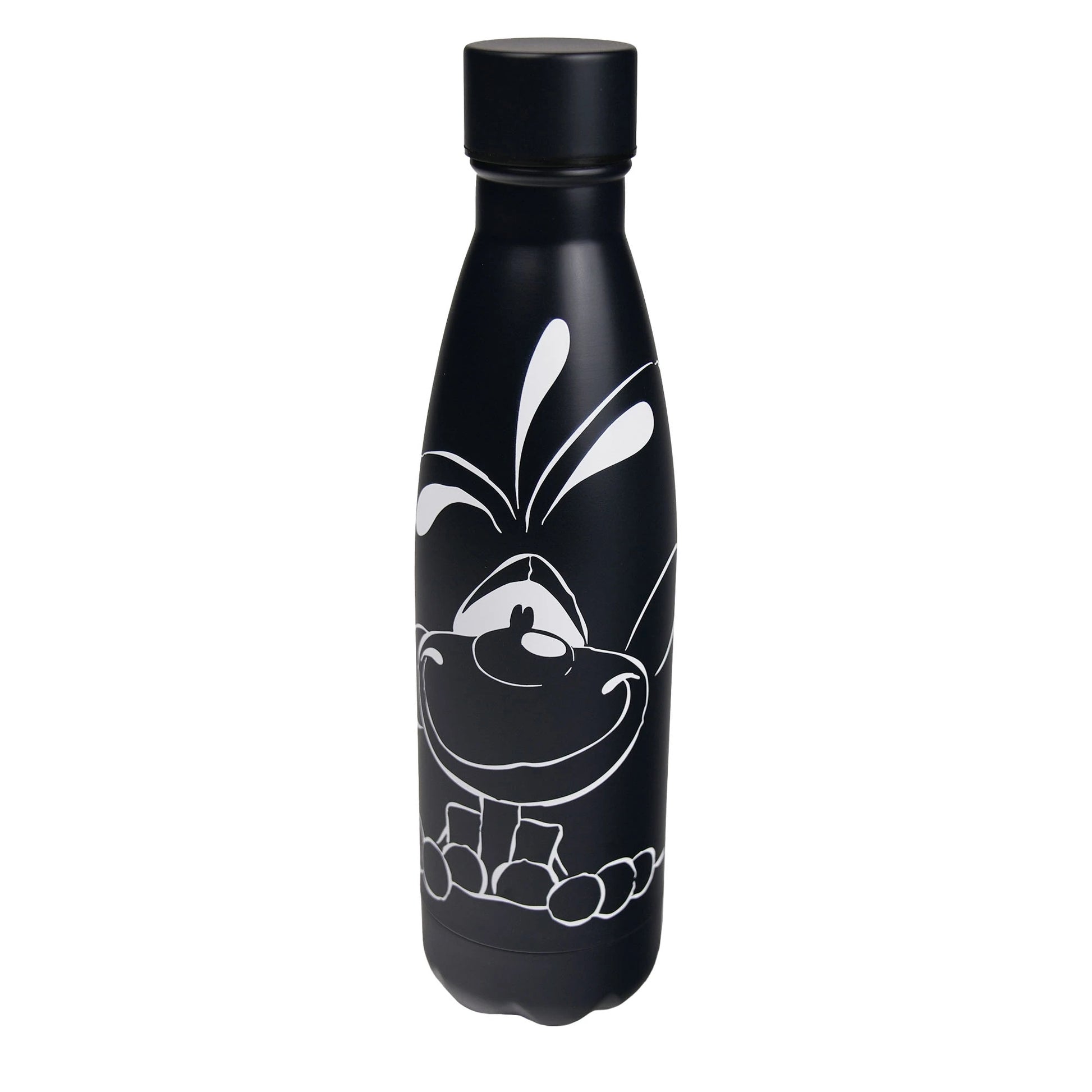 Diddl Thermo-Trinkflasche in schwarz mit weißem Diddl-Motiv