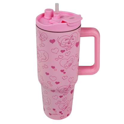 Diddl Thermobecher mit Trinkhalm in Rosa