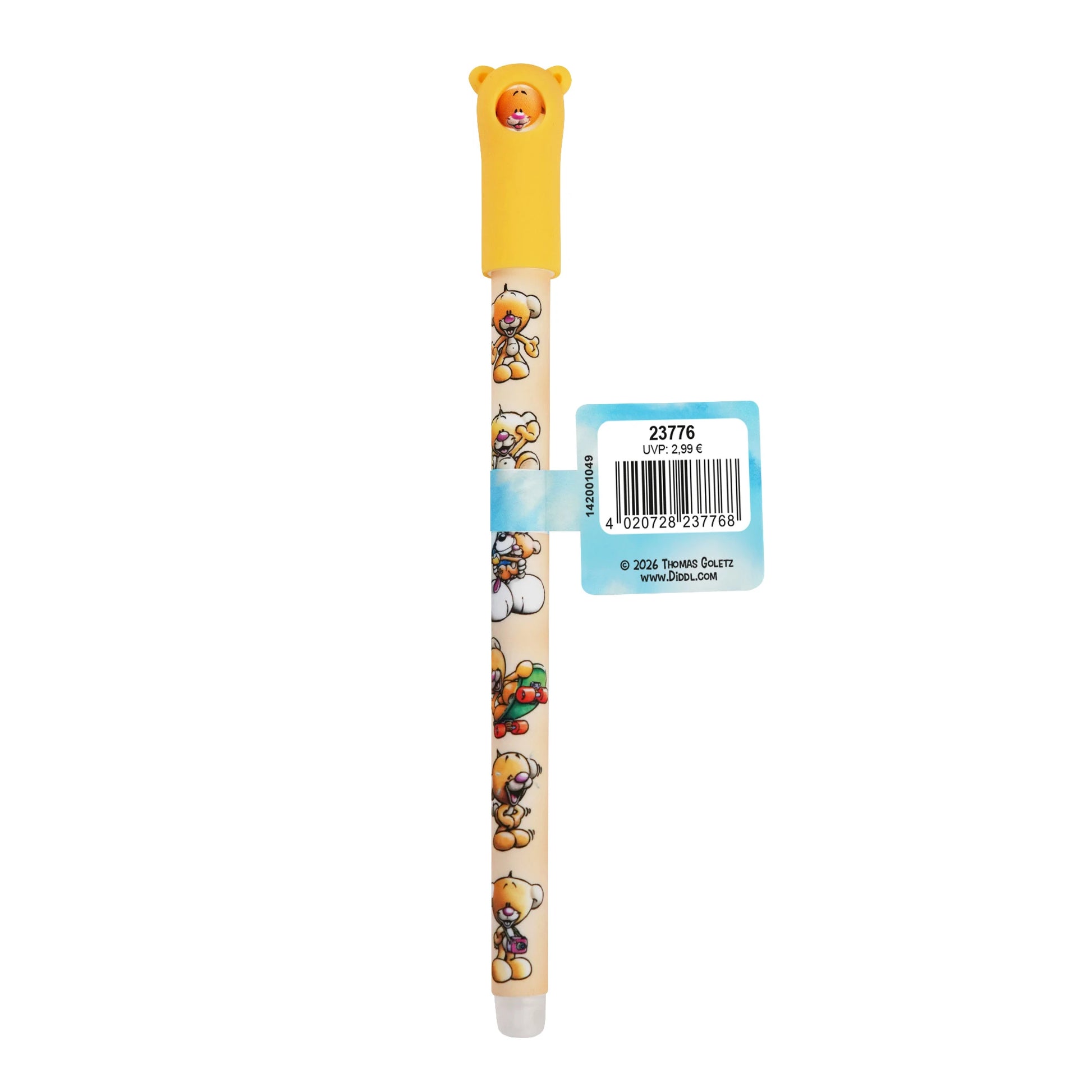 Diddl Twist-Radierstift, löschbar, gelb Pimboli
