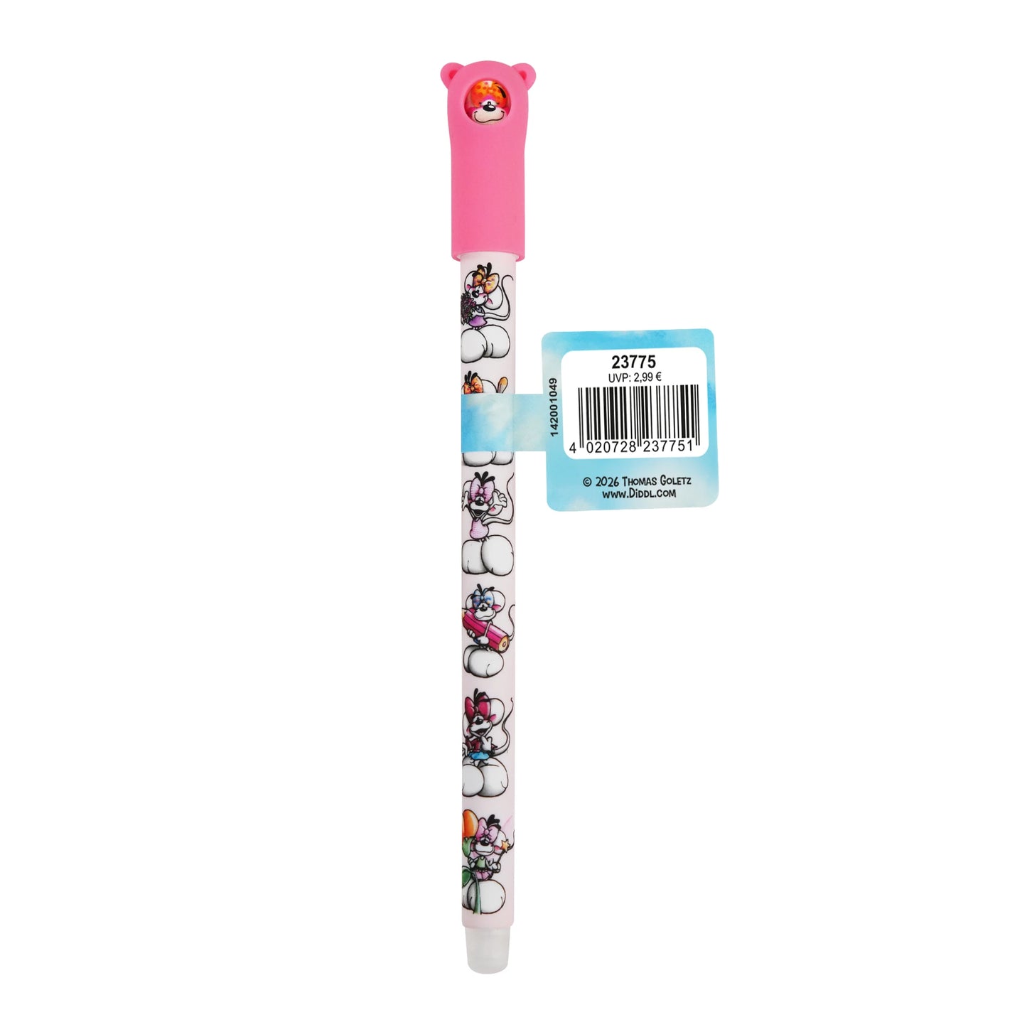 Diddl Twist-Radierstift, löschbar, rosa Diddlina