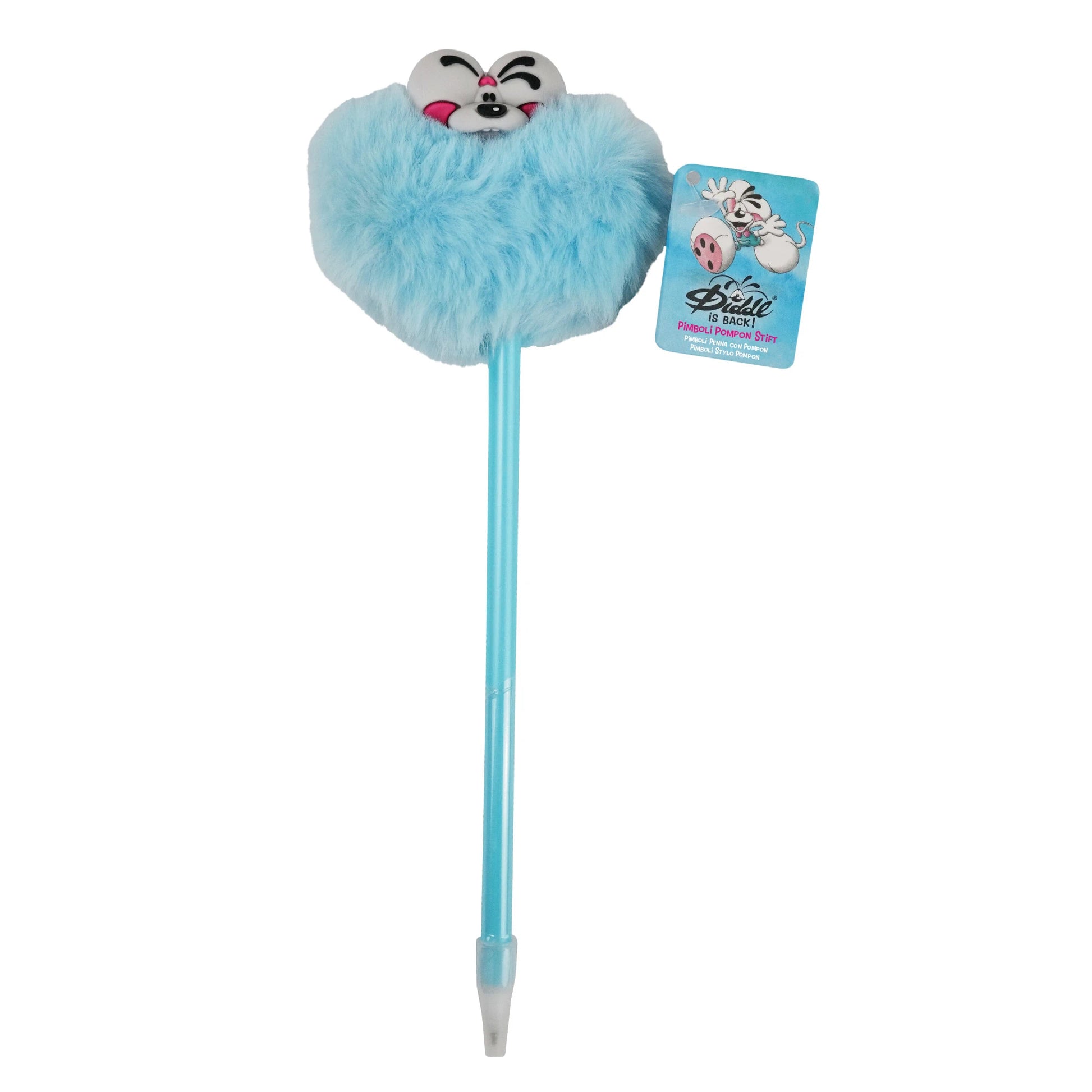 Diddl Bleistift mit Pompon in blau