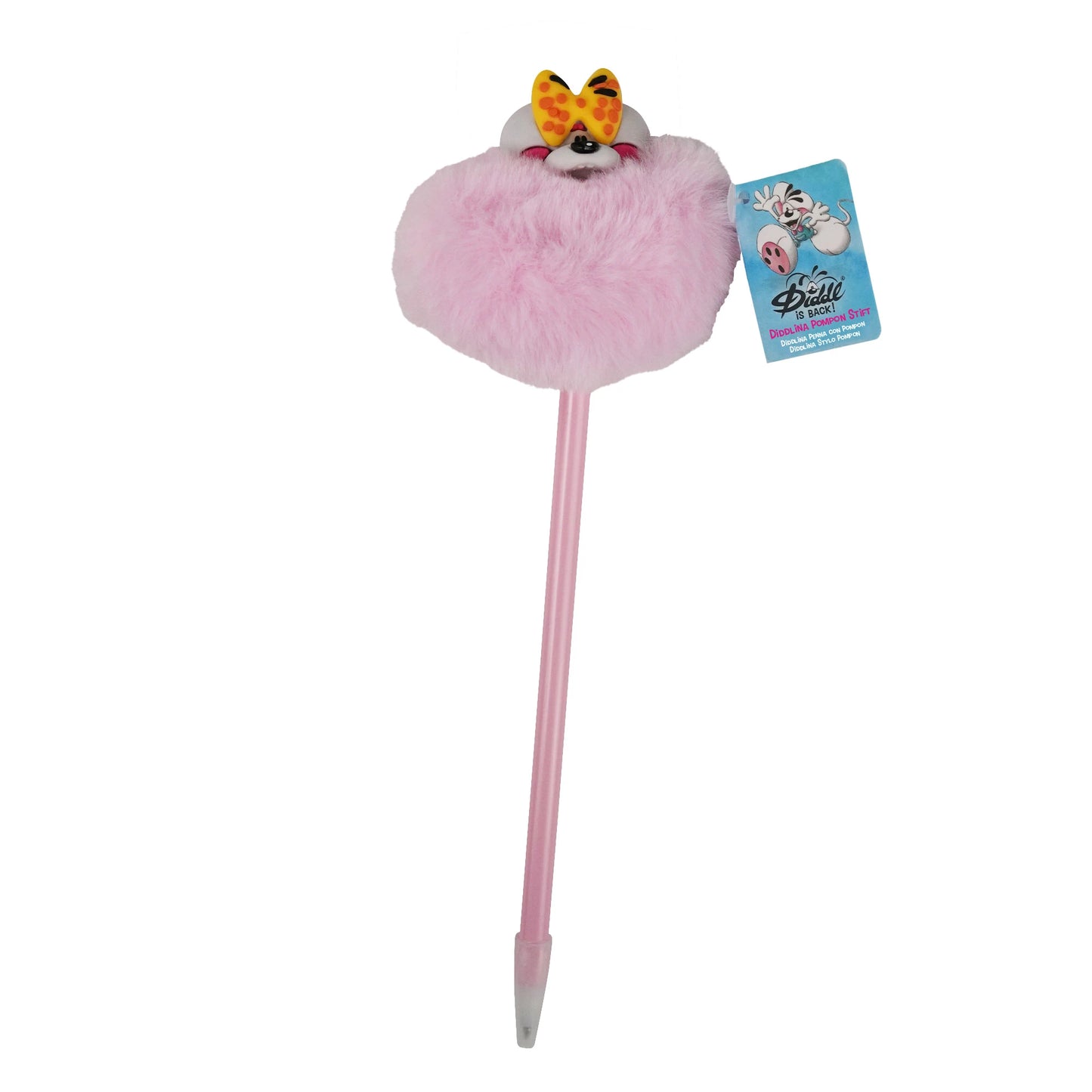 Diddl Bleistift mit Pompon in rosa mit Diddlina