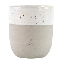 Handgefertigter Becher "Opa" aus Steingut