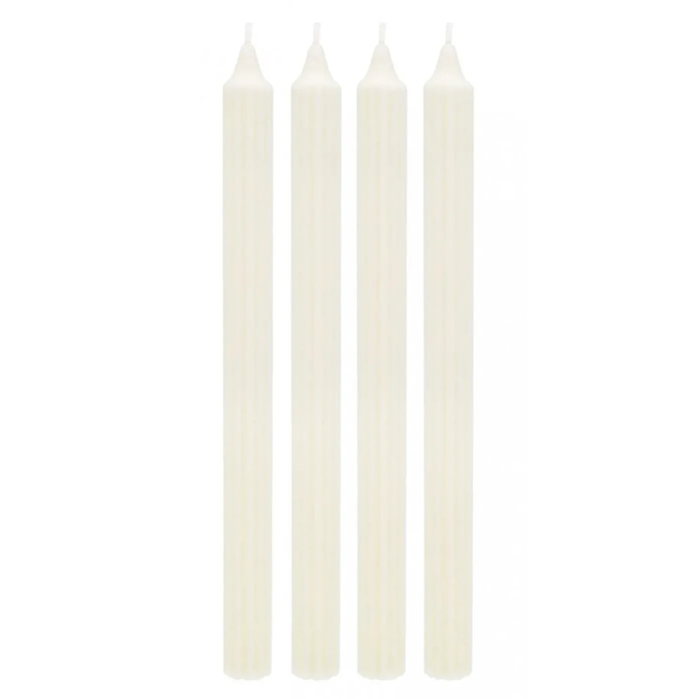 Stabkerzen aus Stearin weiß, 4er Set