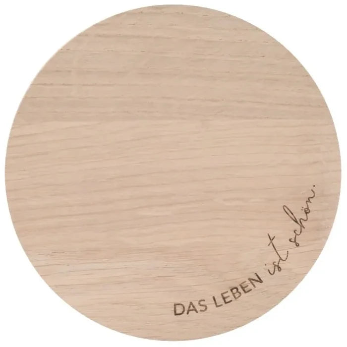 Untersetzer "Das Leben ist schön" aus Eiche