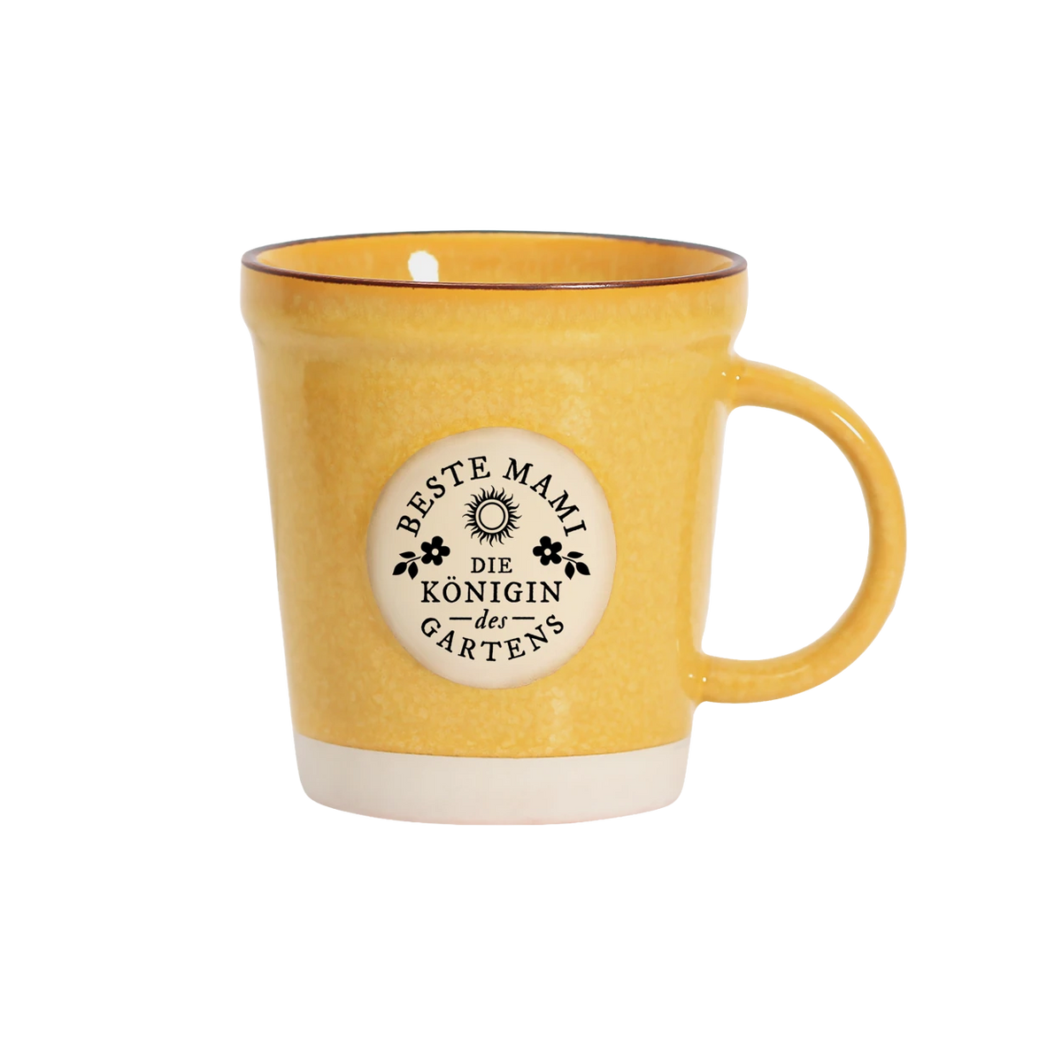 Becher im Pflanztopf-Design „Beste Mami" – aus Steinzeug mit Henkel