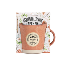 Becher im Pflanztopf-Design „Besondere Tochter" - aus Steinzeug mit Henkel