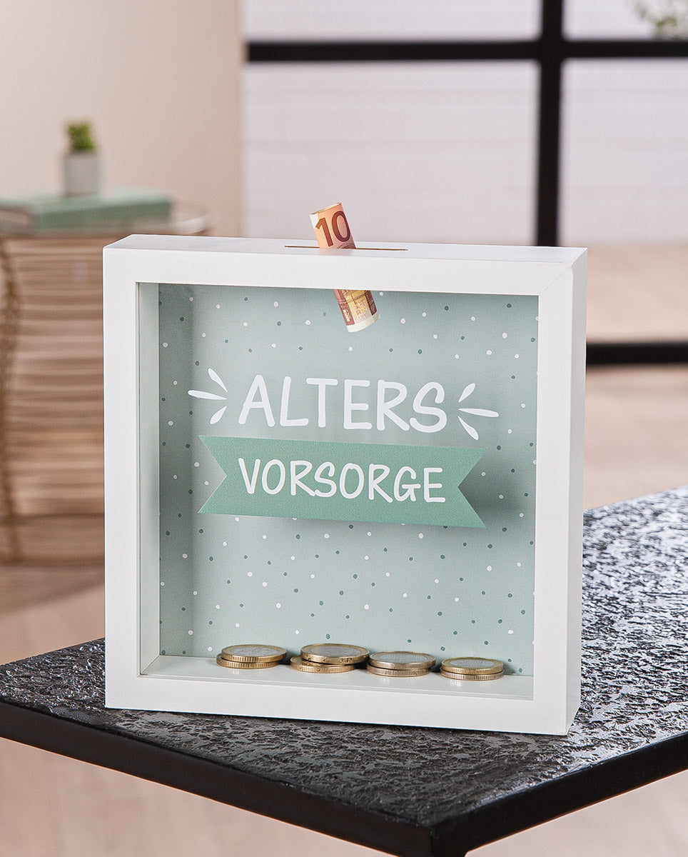 Spardose "Altersvorsorge" mit Glasfront Mood 