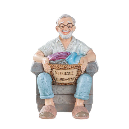 Figur Mann „Rente“ mit Schriftzug "Ich bin in Rente, ich muss gar nix"