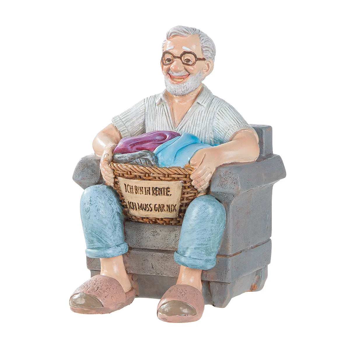 Figur Mann „Rente“ mit Schriftzug "Ich bin in Rente, ich muss gar nix"