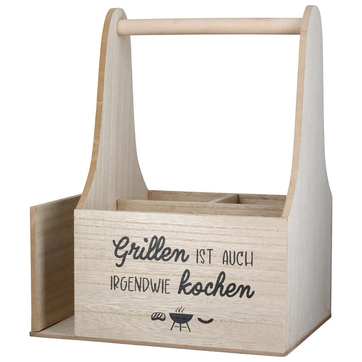 Saucenträger „Grillen“ mit Grillmotiv und Spruch