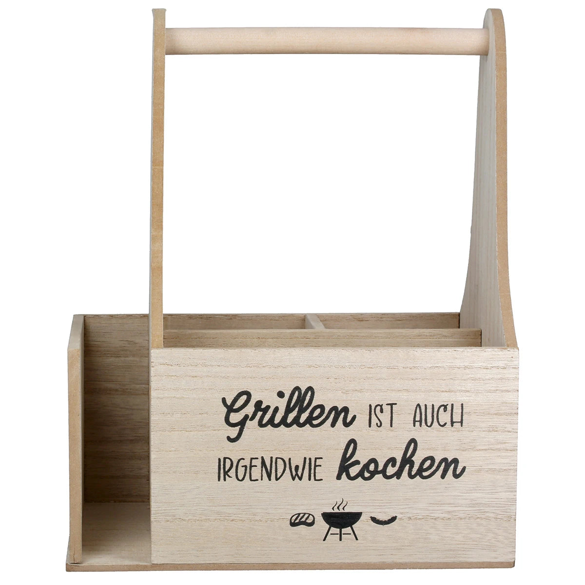 Saucenträger „Grillen“ mit Grillmotiv und Spruch