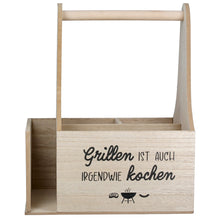 Saucenträger „Grillen“ mit Grillmotiv und Spruch