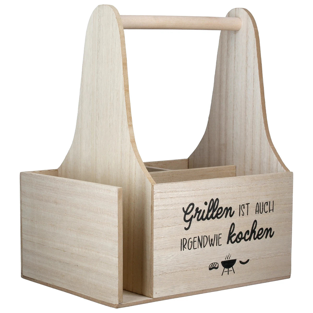Saucenträger „Grillen“ mit Grillmotiv und Spruch