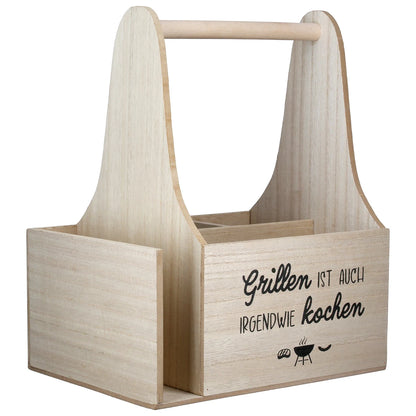 Saucenträger „Grillen“ mit Grillmotiv und Spruch