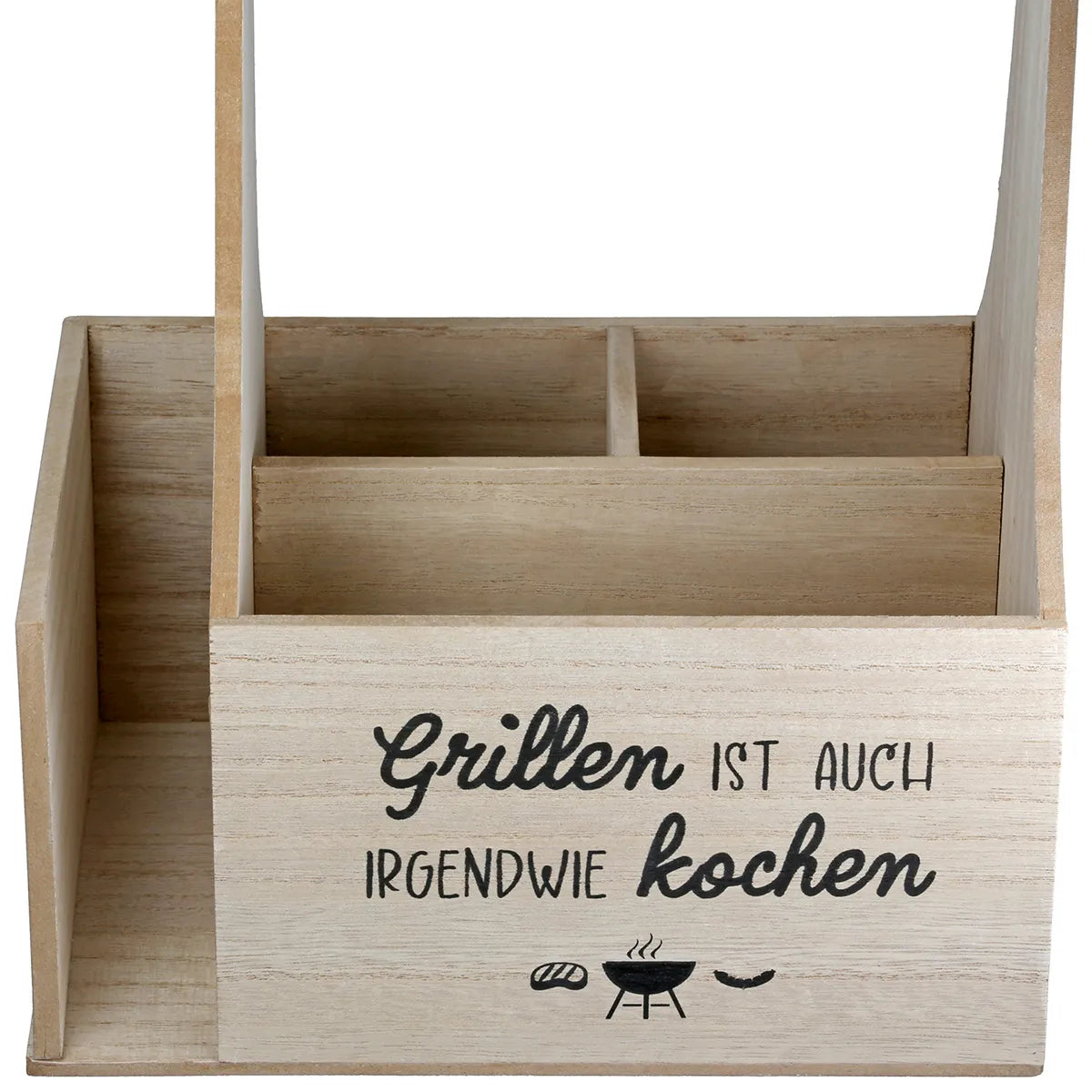 Saucenträger „Grillen“ mit Grillmotiv und Spruch