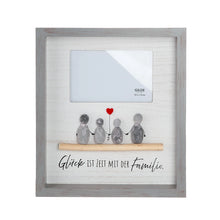 Steinbild Fotorahmen „Glücksmomente“ mit Spruch zum Glück und Familie