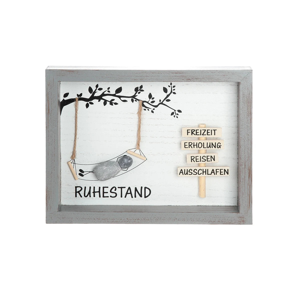 Steinbild „Rente“ mit Spruch