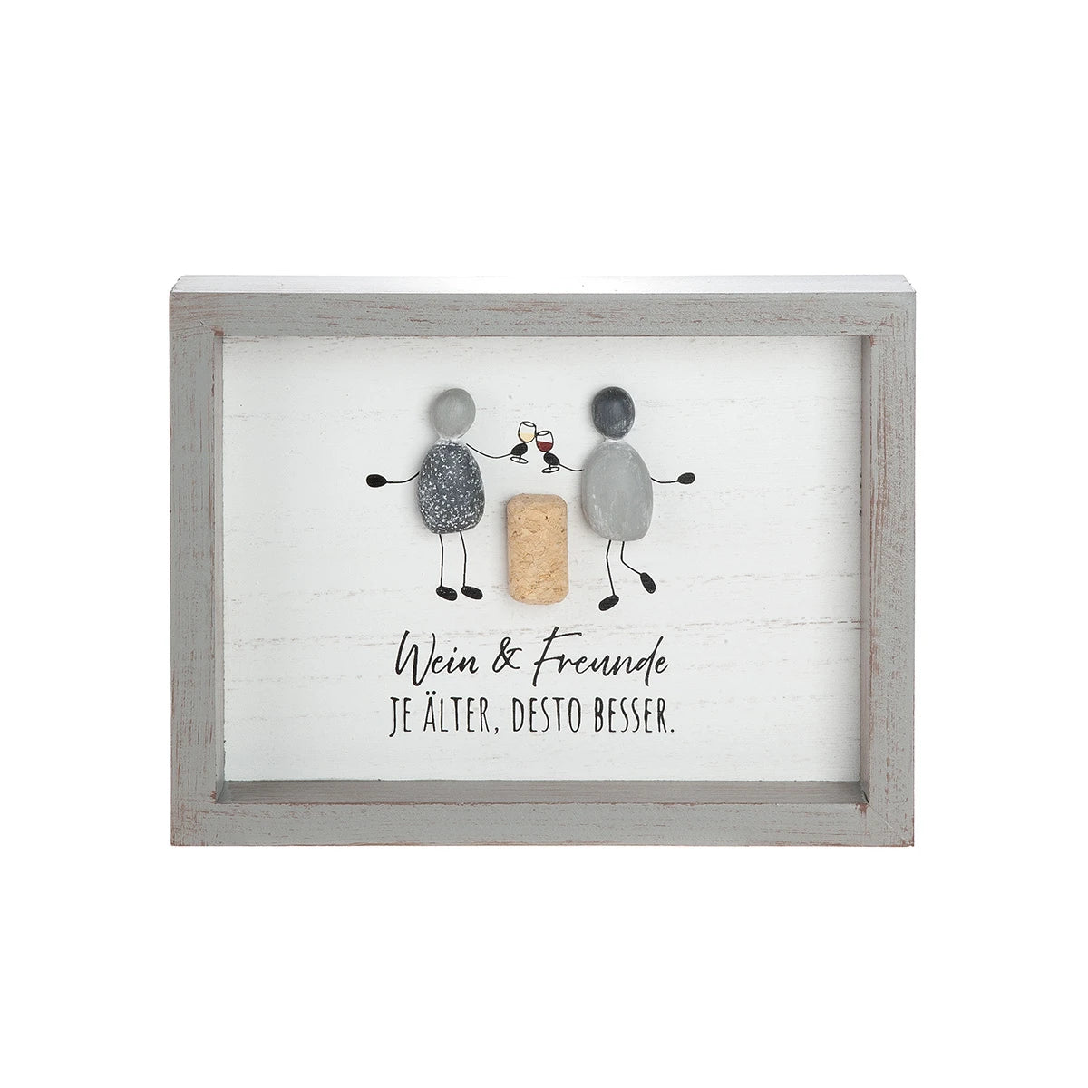 Steinbild „Wein & Freunde“ mit Spruch
