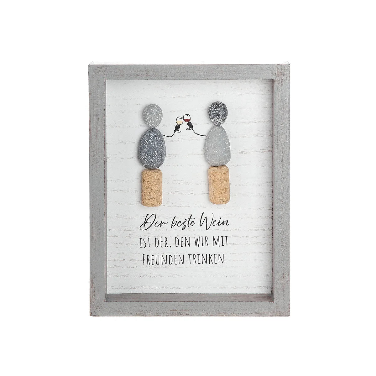 Steinbild „Wein & Freunde“ mit Spruch