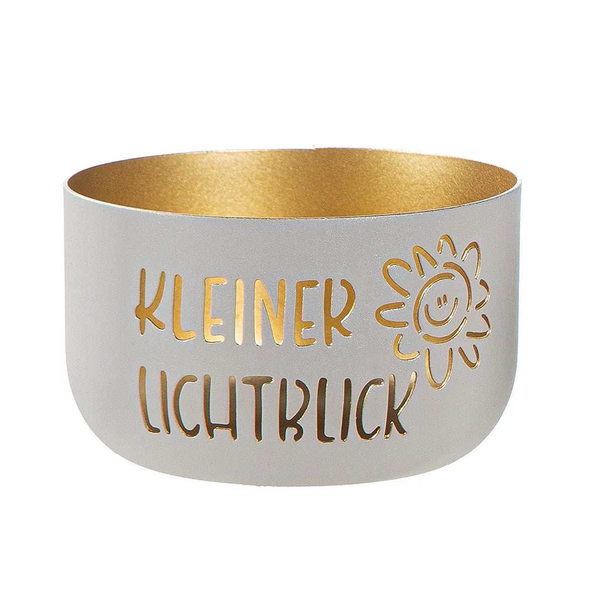 Teelichtleuchter „Kleiner Lichtblick“ aus Metall Hellbraun