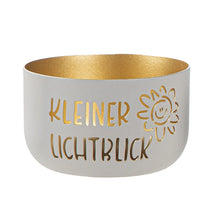 Teelichtleuchter „Kleiner Lichtblick“ aus Metall Hellbraun