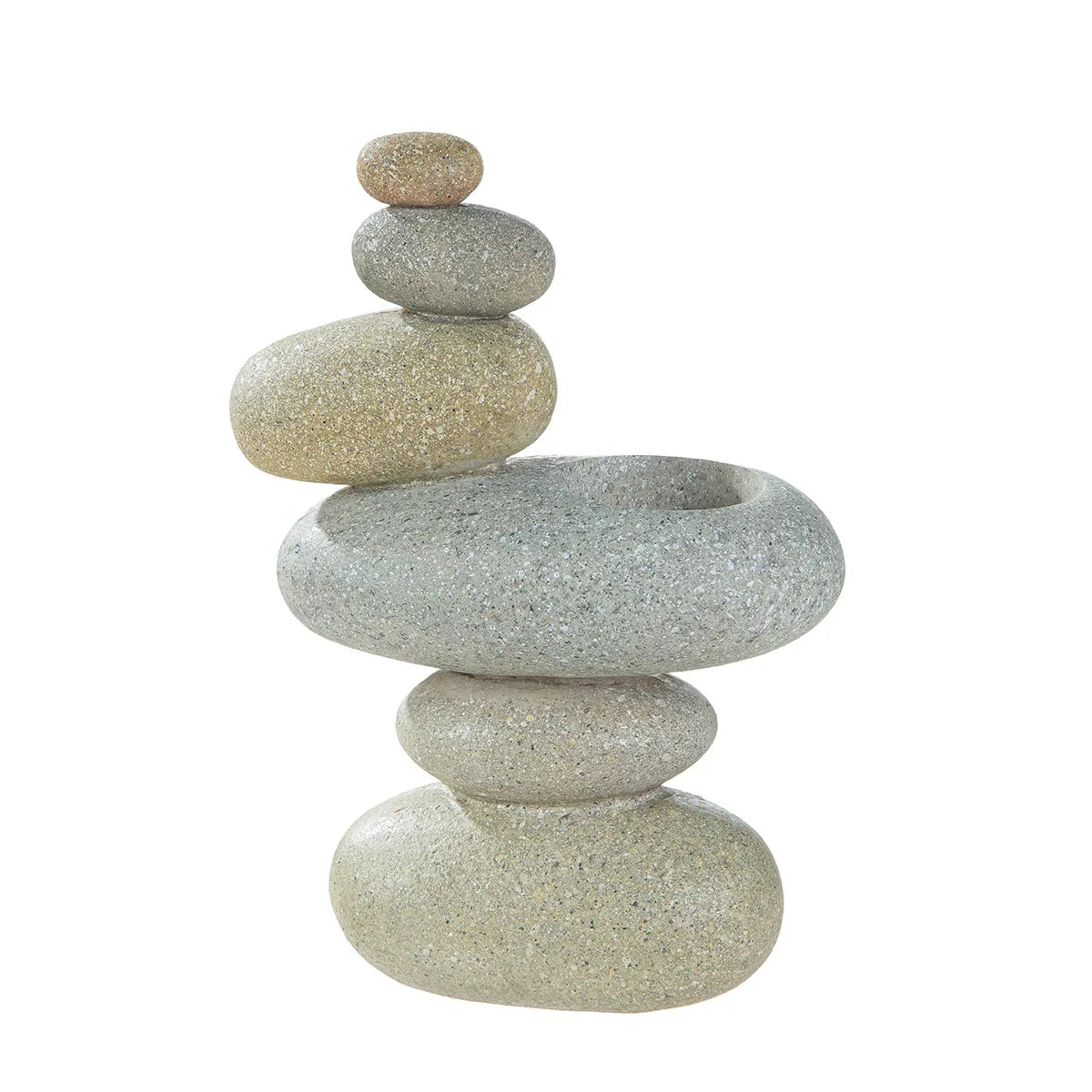Teelichtleuchter „Zen-Steine“ aus Kunstharz