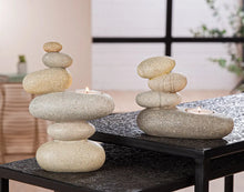Teelichtleuchter „Zen-Steine“ aus Kunstharz Mood