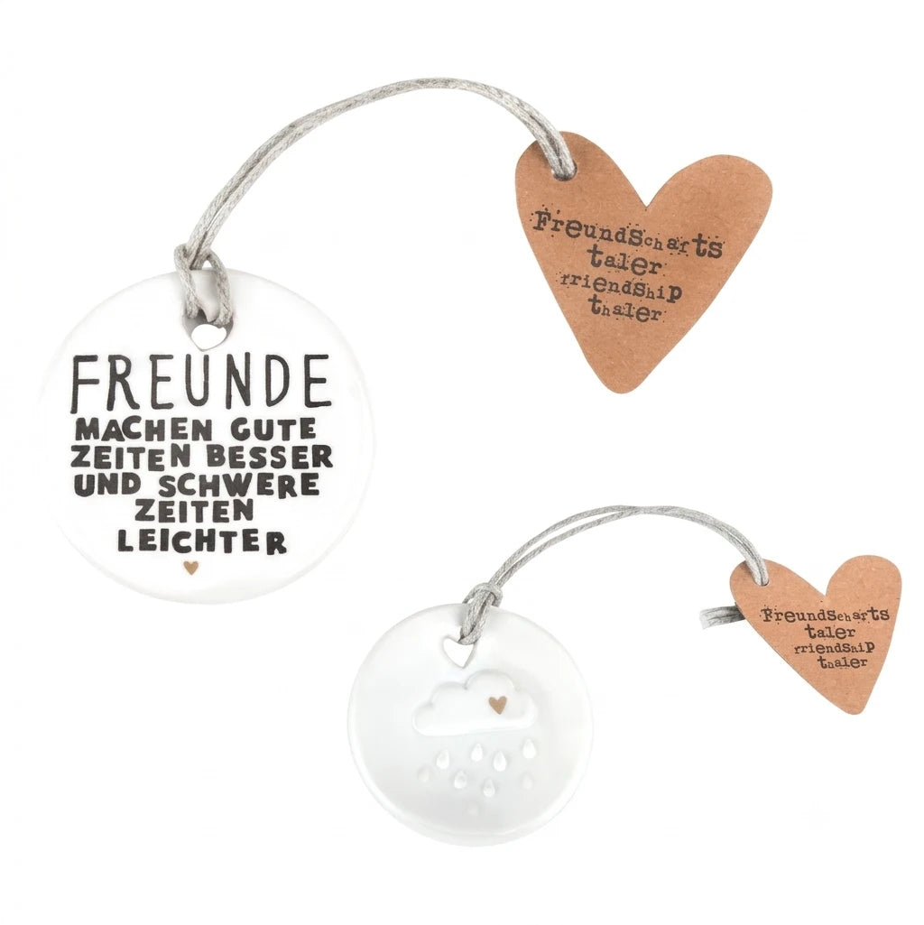 Freundschaftstaler "Freunde" aus Porzellan