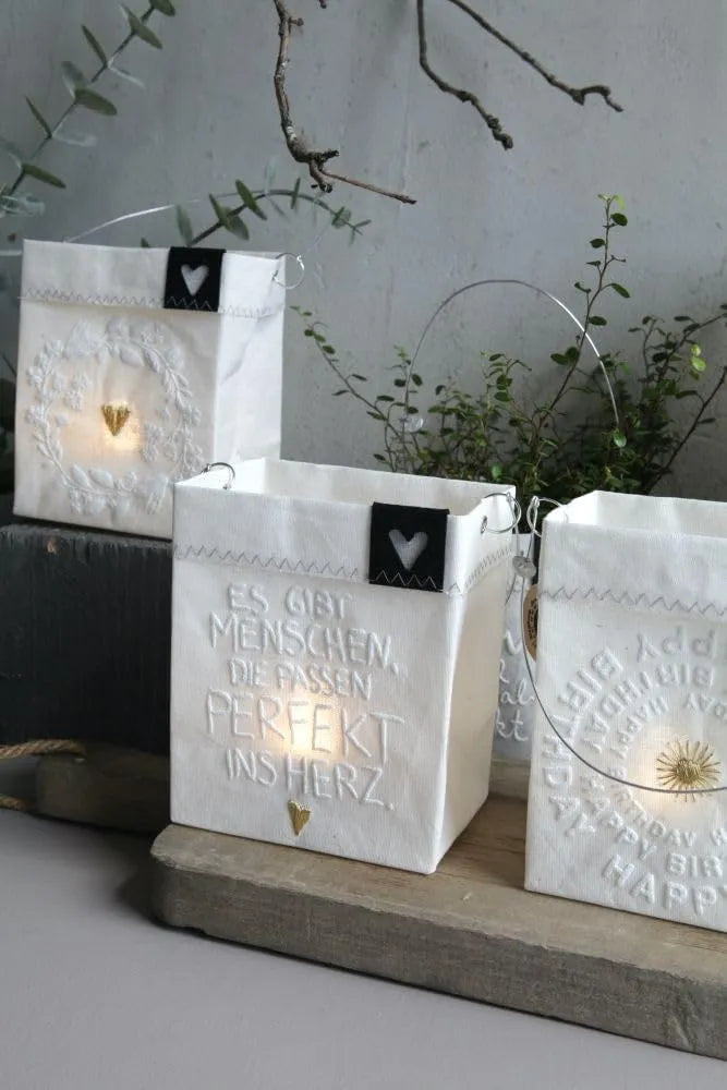 Wunschlichtbeutel "Herzensmenschen" aus Stoff