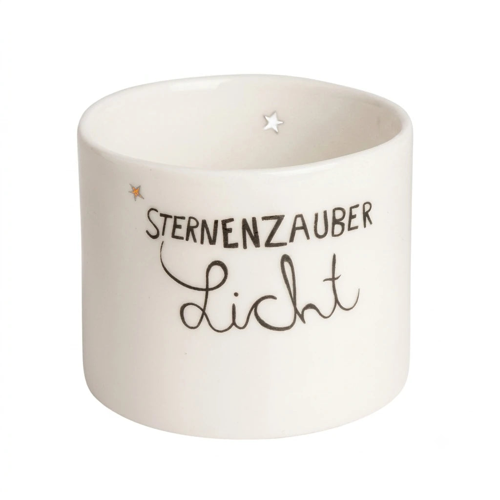 Wunschlicht "Sternenzauber Licht" Teelichthalter aus Porzellan
