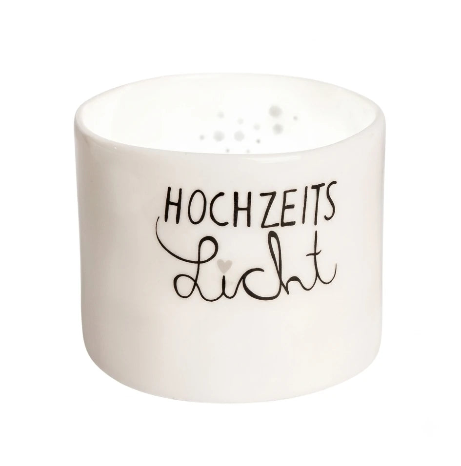 Wunschlicht "Hochzeits Licht" Teelichthalter aus Porzellan