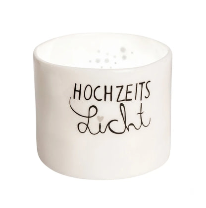 Wunschlicht "Hochzeits Licht" Teelichthalter aus Porzellan
