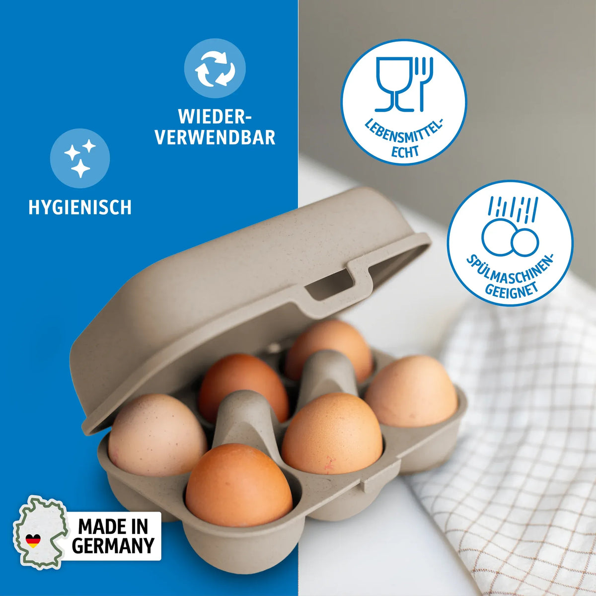 Eierbox EGGS TO GO MINI aus melaminfreiem Thermoplast Details