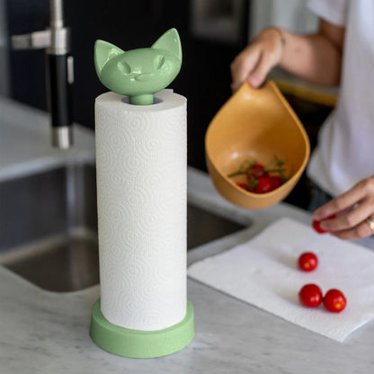 Küchenrollenhalter MIAOU im Katzendesign Grün Mood