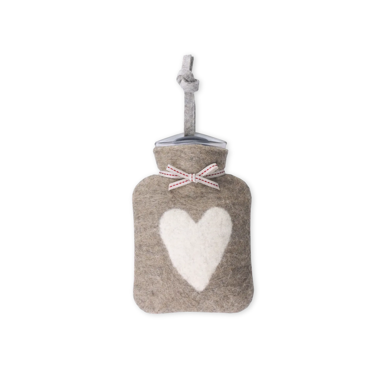 Miniwärmflasche "Herz" aus Merinowolle, 0,2l