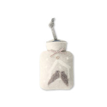 Miniwärmflasche "Vogelhaus" aus Merinowolle, 0,2l