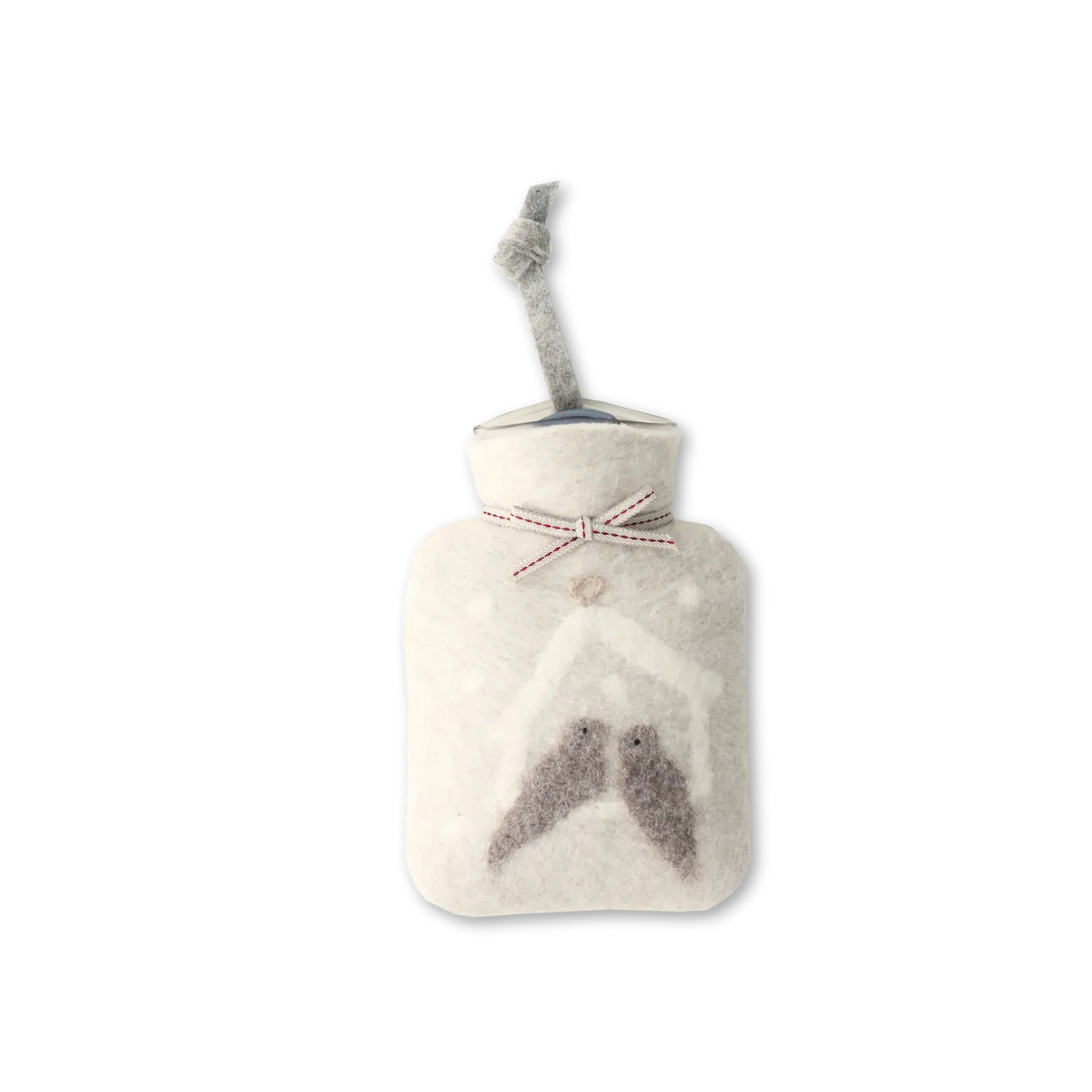 Miniwärmflasche "Vogelhaus" aus Merinowolle, 0,2l
