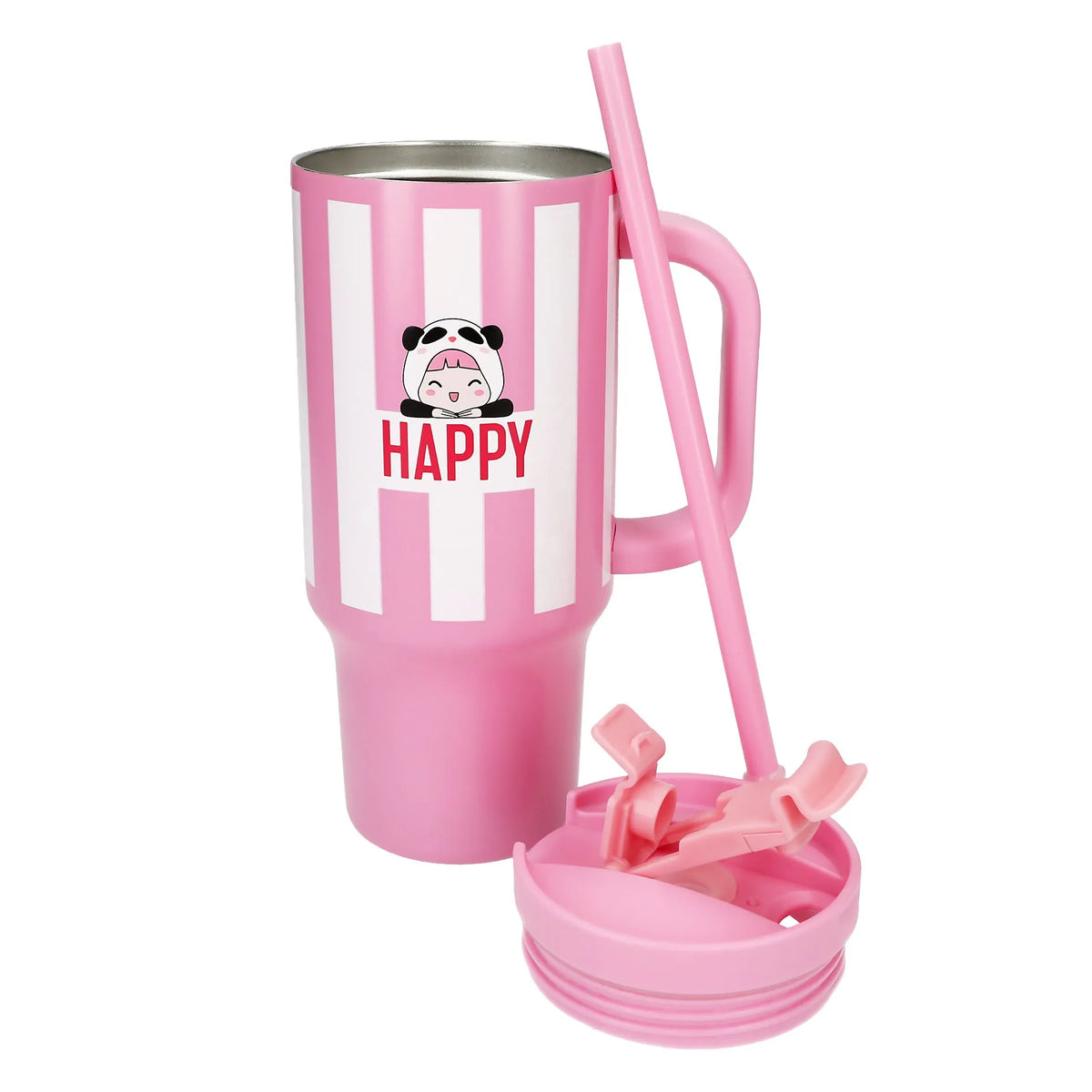 PENfection To Go Becher mit Strohhalm HAPPY